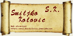 Smiljko Kolović vizit kartica